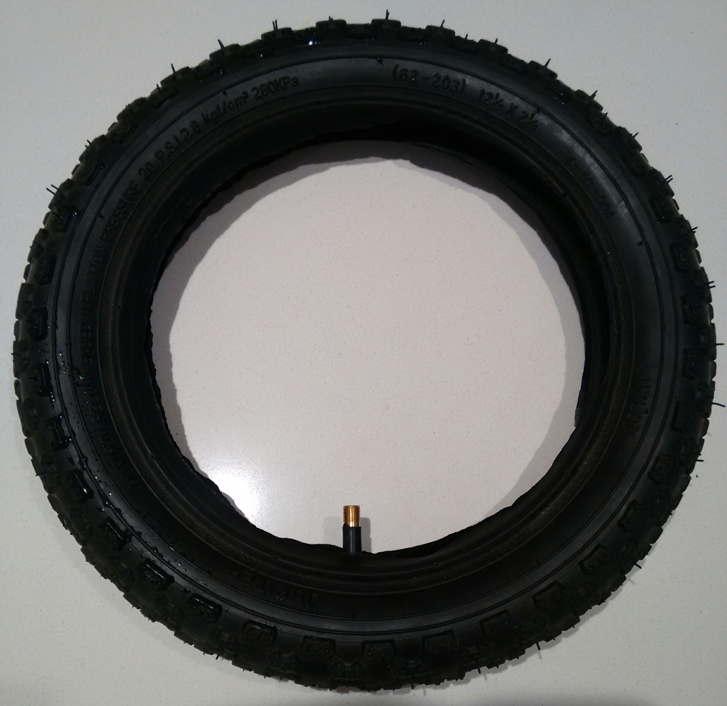 Exchange tube and tire for 12″ wheels